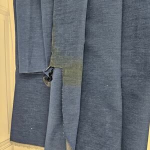 VTG 1970s brushed naviy blue denim fabric yardage 48 x 2.5 yards as is